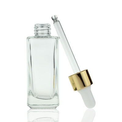 35ml Kare Damlalıklı Şişe Cilt Bakımı Gözler Serum Kozmetik Cam Şişe S025