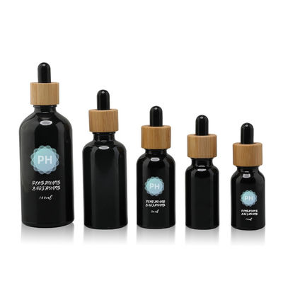 Yuvarlak 5ml Bambu Siyah Esansiyel Yağı Damlalıklı Şişe