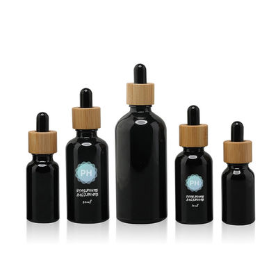 Yuvarlak 5ml Bambu Siyah Esansiyel Yağı Damlalıklı Şişe