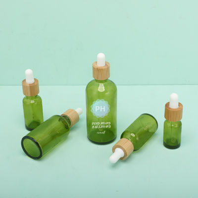 Yeşil Bambu Uçucu Yağ Damlalıklı Şişe alüminyum ve plastik Yaka