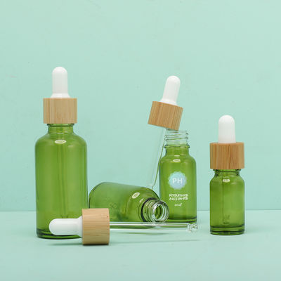 Yeşil Bambu Uçucu Yağ Damlalıklı Şişe alüminyum ve plastik Yaka