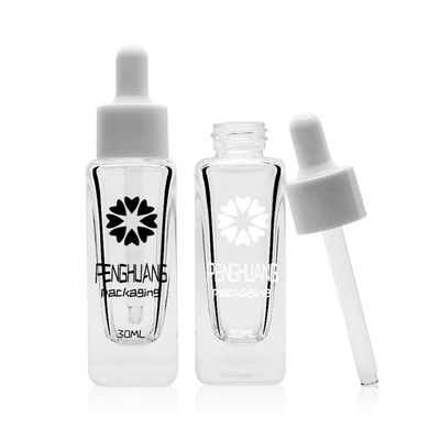Beyaz damlalıklı 50ml serum cam şişe