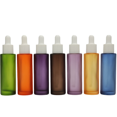 Renkli Dondurulmuş 50ml Boş Serum Damlacı Yağ İçin Cam Şişe Paketleme