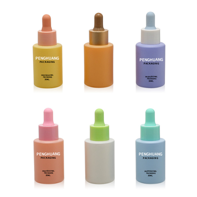 30ml 20ml Boya Rengi Esansiyel Yağ Damlalık Şişeleri Cam Serum Şişeleri