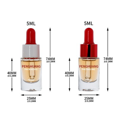 Toptan 5ml yuvarlak uçucu yağ şişesi damlalıklı kozmetik cam şişe cilt bakımı