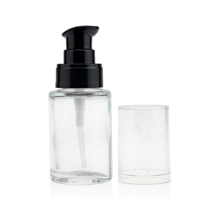 30ml Yuvarlak Şekilli Cam Boş Fondöten Şişesi, Pres Pompalı