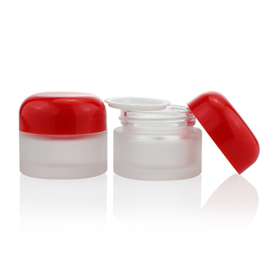 Buzlu Cam Kavanoz Mini Göz Kremi Konteyner Ambalajı 15g 15ml Yuvarlak Cam Kavanoz