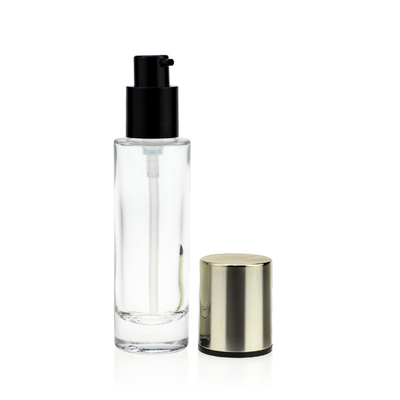 30ml Şeffaf Likit Fondöten Cam Pompa Şişesi Kozmetik Ambalajı