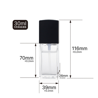 Altın Top Pompalı Kare Şekilli 30ml Boş Likit Fondöten Cam Şişe