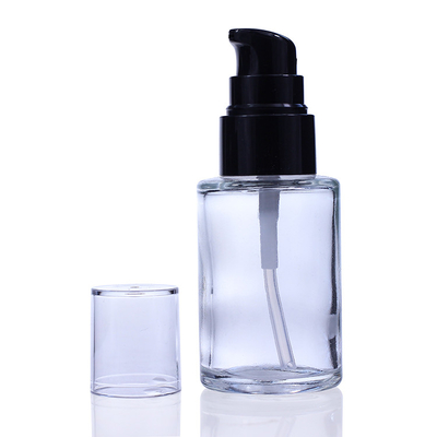 Empty Black Pump Lotion Bottle Liquid Foundation Packaging Glass Bottle F034