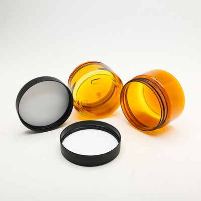 Alışveriş Portföy Custom Logo Amber Plastik PET Paketleme vida kapağı ile krem kavanozları