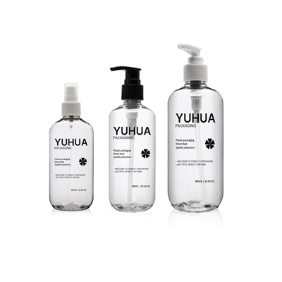 250ml 300ml 500ml PET Şampuan Şişeleri Pompalı Şeffaf Plastik Sprey Şişesi