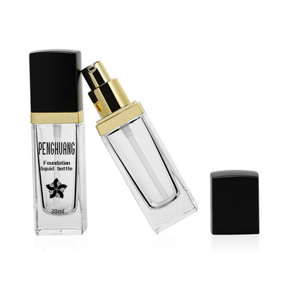 Kare 30ml Şeffaf Likit Fondöten Şişeleri Krem Emülsiyon Kabı