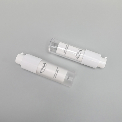 Havasız Yuvarlak Şekil Çift Duvar PET Plastik Şişe 15ml 30ml 50ml Şeffaf