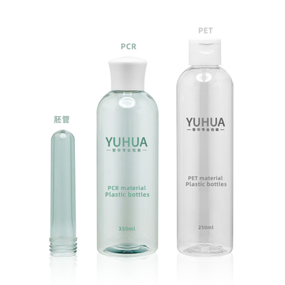 Beyaz Kapaklı Çevre Dostu Plastik Ambalaj Şişeleri 100ml 300ml 500ml