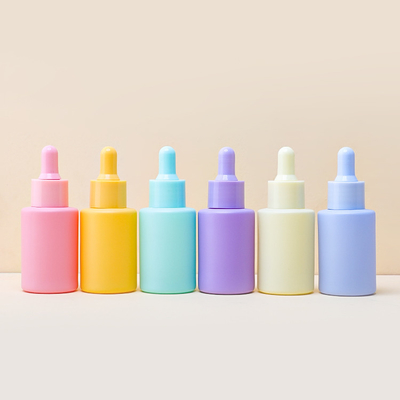 Gök Mavisi Renkli Cam Serum Damlalık Şişeleri Saç Yağı Ambalajı 30ml
