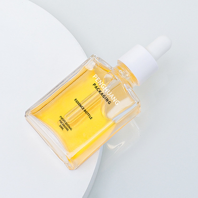 30ml Cam Şişe Ambalajı Cam Kare Şekli Damlalıklı Serum Şişeleri