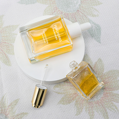 15ml 30ml 50ml 100ml Serum Damlalıklı Şişe Yağ Ambalaj Cam Kare Şekli