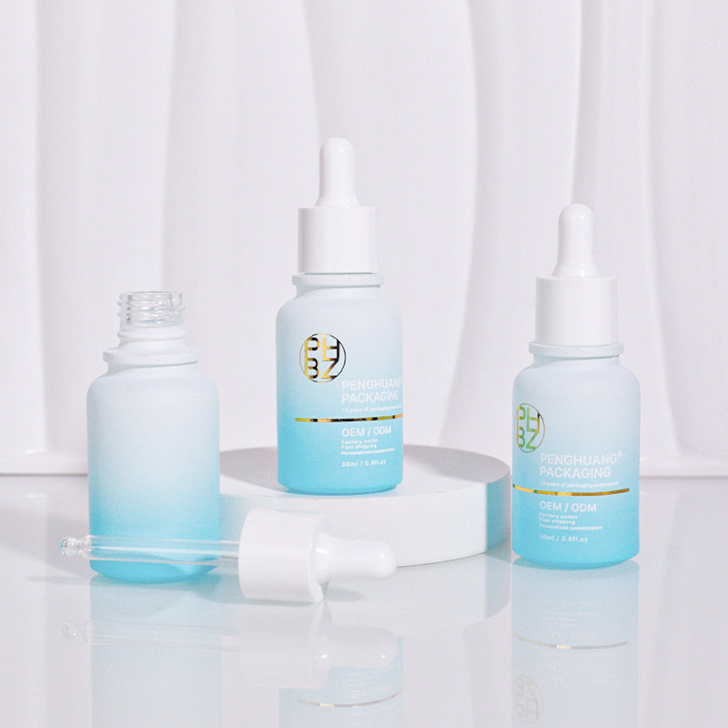 Özel Logo 30ml Cam Serum Şişe Mat Beyaz Damla Şişe Saç Yağı