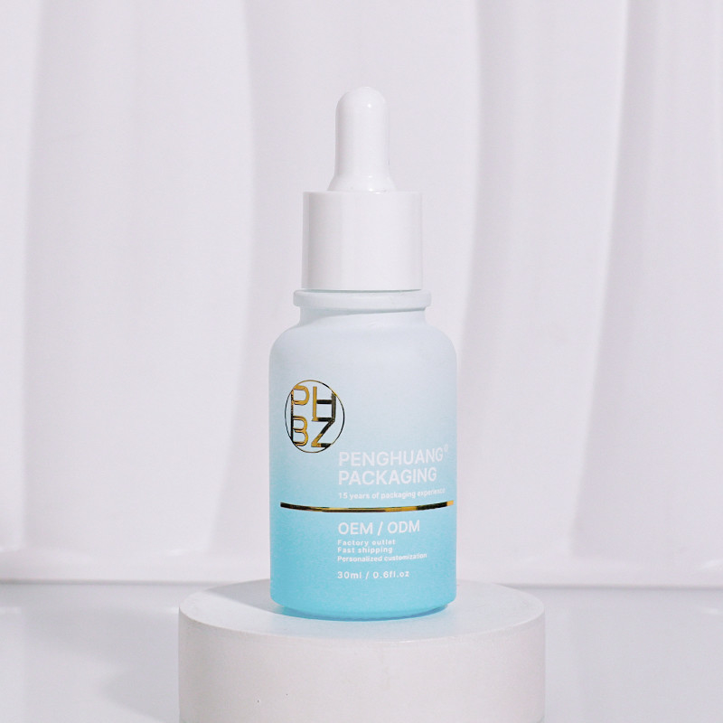 Yüz bakım yağı için logo ile özel 1 oz 30ml cam serum damlatıcı şişeler