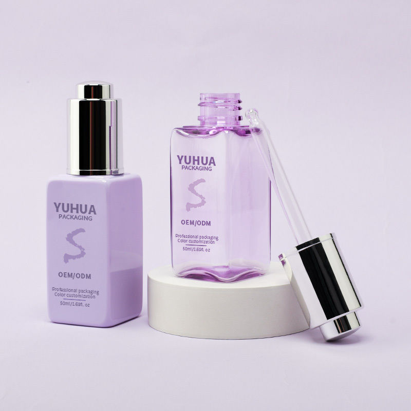 Özel Logo Plastik Kare Damlalıklı Şişe Esans Yağı Serum Şişesi Özelleştirilmiş Logo Cilt Bakımı İçin