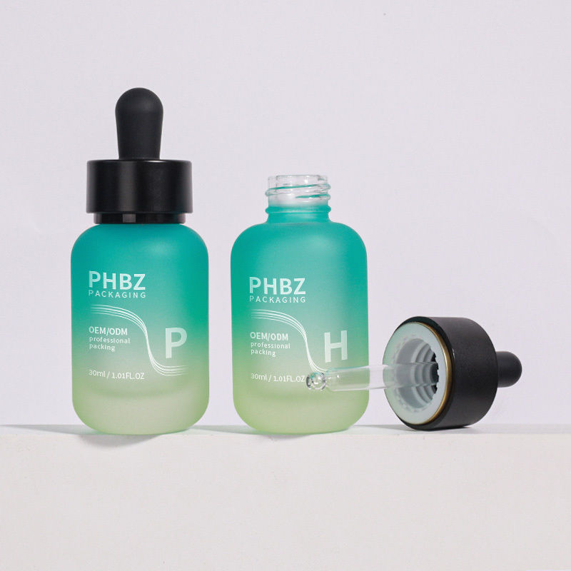 Müşteri Gereksinimlerine Göre Serum Damla Şişeleri 30ml Cam Yuvarlak Mat Damla Şişesi Kapağı Türü Dayanıklı Ve Paketleme Seçeneği