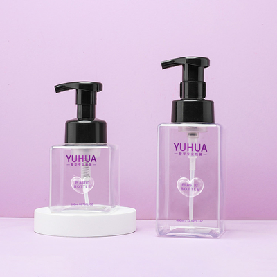 Siyah köpük pompa tasarımı ile 250ml 400mlsquare şekli köpük pompası plastik şişe
