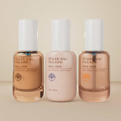 Şeffaf Fondöten Cam Şişe 30ml 1oz Boş Fondöten Şişeleri Kapaklı