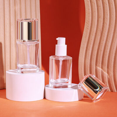30ml kapasiteli, özelleştirilebilir baskılı ve dayanıklı, hava geçirmez, sızdırmaz tasarımlı cam kozmetik ambalaj seti sıvı fondöten şişeleri