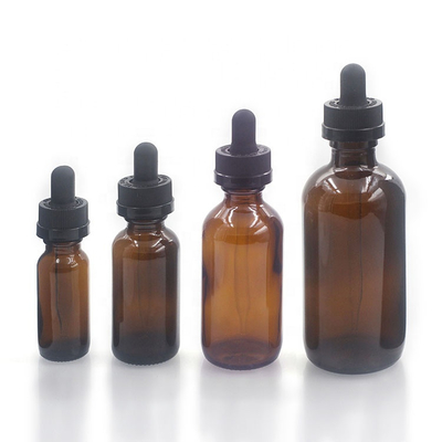 120ml Boş Amber Cam Şişeler Petrol Ürünleri İçin 4 Oz Boston Yuvarlak Cam Şişeler