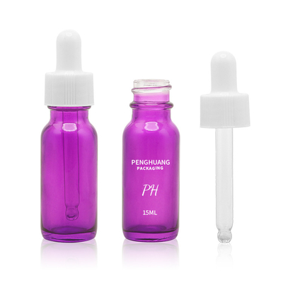 15ml 60ml 120ml Mor Boston Cam Şişeler Beyaz Damlalık