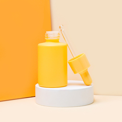 OEM Sarı Renkli Serum Cam Şişeler Yağ Damlalıklı Ambalaj