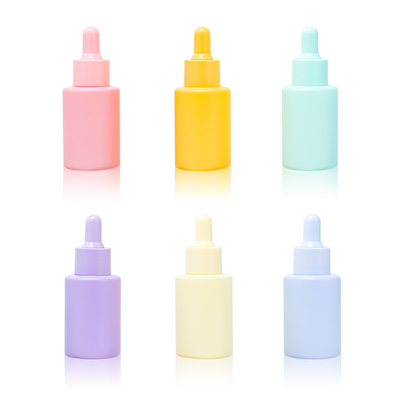 Serum Mat Cam Damlalıklı Şişe 30ml Buzlu Kozmetik Esansiyel Yağı Şişesi 1oz